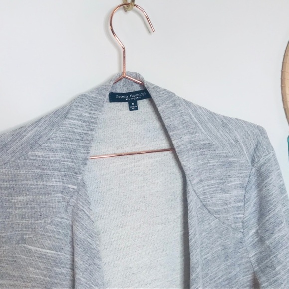 open drape Gray heathered Cotton Cardigan - Picture 4 of 6